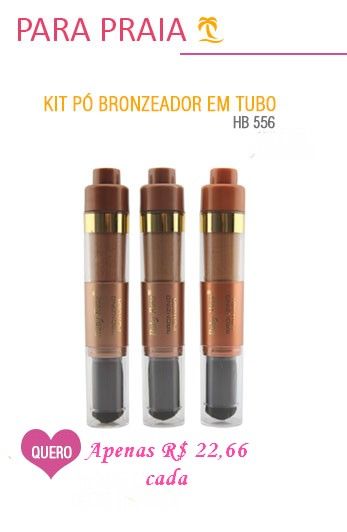 Pó bronzeador em tubo